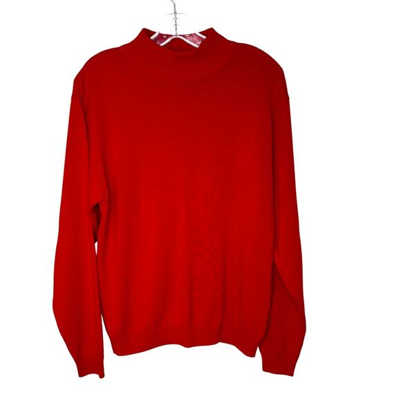 Vintage Pendleton Wms M Classic Red Cotton Knit Sweater Christmas Holiday Winter - Picture 1 of 8